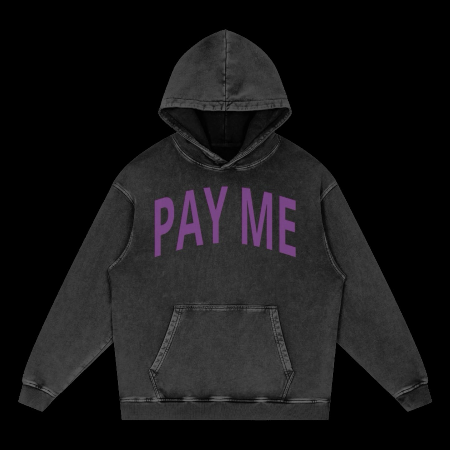 FLCR “PAY ME” oversized acid washed hoodie